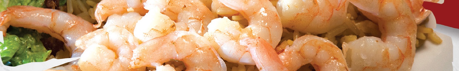 Crevettes sur un lit de riz
